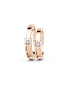 NHẪN CƯỚI A163 vàng hồng Rose Gold phong cách trẻ trung, nổi bật