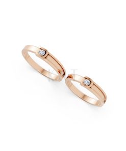 NHẪN CƯỚI A163 vàng hồng Rose Gold thiết kế đối xứng, phong cách, ấn tượng