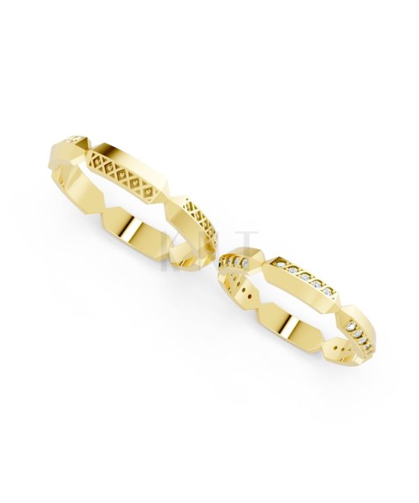 Nhẫn cưới A166 màu Vàng Gold vàng 10K/14K/18K/607 cao cấp, thanh lịch