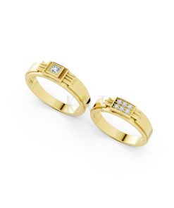 Nhẫn cưới A168 màu Vàng Gold thiết kế tinh xảo, độc đáo