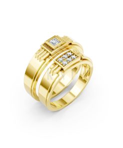 Nhẫn cưới A168 màu Vàng Gold thiết kế tinh tế, sang trọng