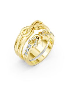 Nhẫn cưới A169 màu Vàng Gold thiết kế tinh tế, sang trọng