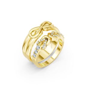 Nhẫn cưới A169 màu Vàng Gold thiết kế tinh tế, sang trọng