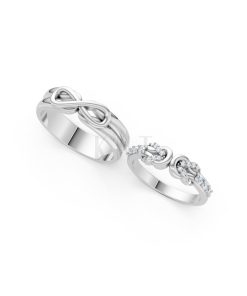 Nhẫn cưới A169 màu vàng trắng White Gold vàng sáng bóng, thiết kế trẻ trung