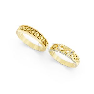 Nhẫn cưới A172 màu Vàng Gold thiết kế phá cách, sang trọng