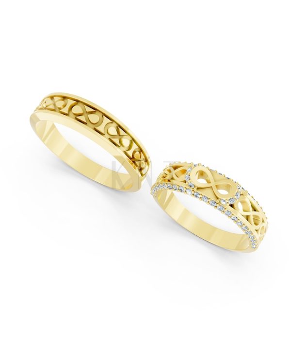 Nhẫn cưới A172 màu Vàng Gold thiết kế phá cách, sang trọng