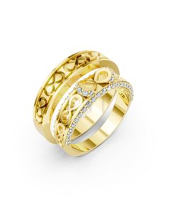 Nhẫn cưới A172 màu Vàng Gold thiết kế tinh tế, sang trọng