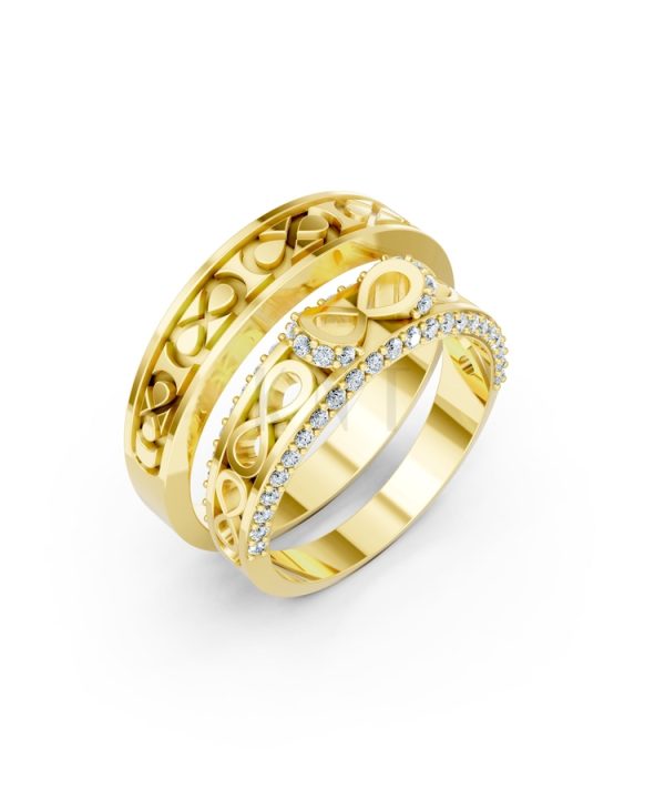 Nhẫn cưới A172 màu Vàng Gold thiết kế tinh tế, sang trọng