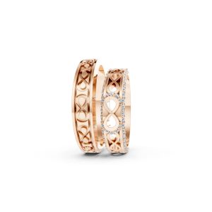 Nhẫn cưới A172 màu vàng hồng Rose Gold phong cách trẻ trung, nổi bật
