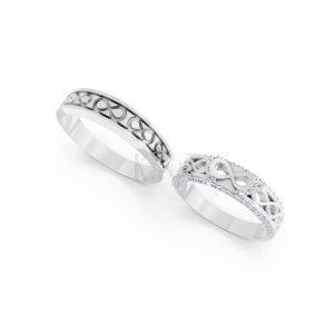 Nhẫn cưới A172 màu vàng trắng White Gold kiểu dáng cá tính, hiện đại