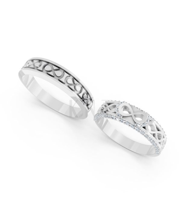 Nhẫn cưới A172 màu vàng trắng White Gold kiểu dáng cá tính, hiện đại