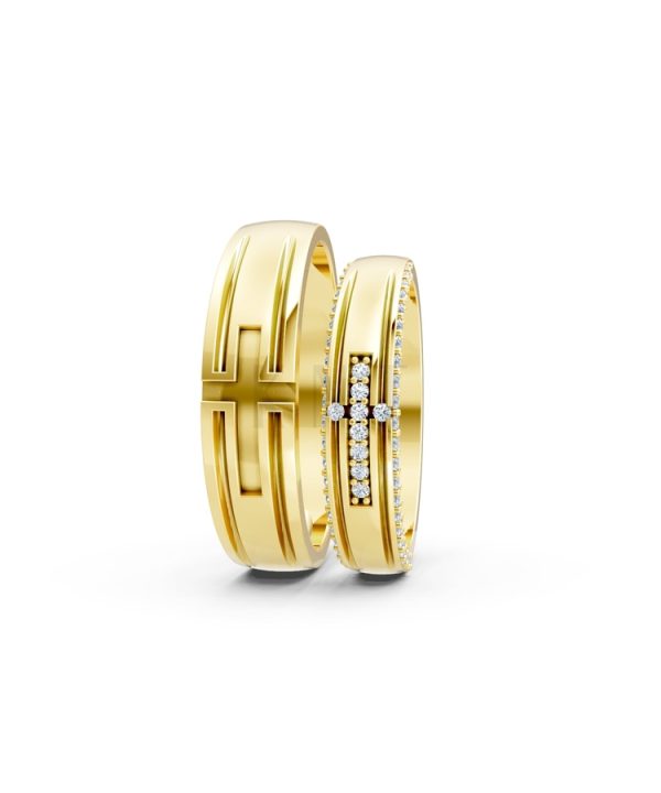 Nhẫn cưới A174 màu Vàng Gold vàng 10K/14K/18K/607 cao cấp, thanh lịch