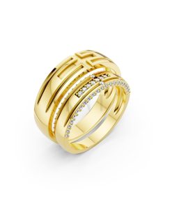 Nhẫn cưới A174 màu Vàng Gold thiết kế tinh tế, sang trọng