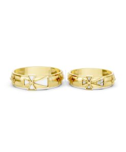 Nhẫn cưới A175 màu Vàng Gold vàng 10K/14K/18K/607 cao cấp, thanh lịch