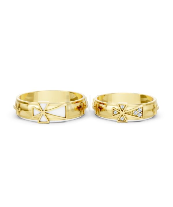Nhẫn cưới A175 màu Vàng Gold vàng 10K/14K/18K/607 cao cấp, thanh lịch