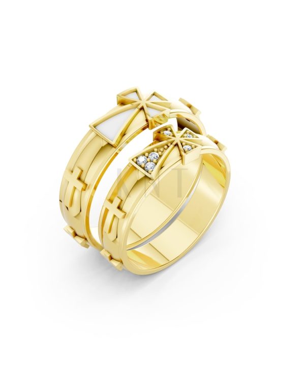 Nhẫn cưới A175 màu Vàng Gold thiết kế tinh tế, sang trọng