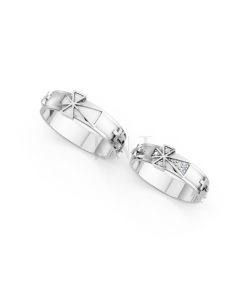 Nhẫn cưới A175 màu vàng trắng White Gold kiểu dáng cá tính, hiện đại