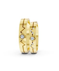Nhẫn cưới A182 màu Vàng Gold vàng 10K/14K/18K/607 cao cấp, thanh lịch