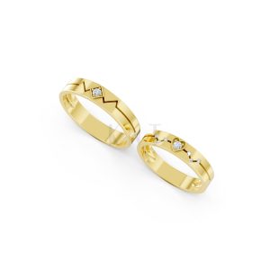 Nhẫn cưới A182 màu Vàng Gold thiết kế phá cách, sang trọng