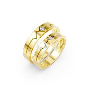 Nhẫn cưới A182 màu Vàng Gold thiết kế tinh tế, sang trọng