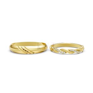 Nhẫn cưới A185 màu Vàng Gold vàng 10K/14K/18K/607 cao cấp, thanh lịch