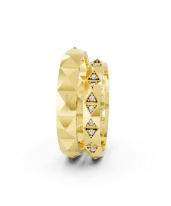 Nhẫn cưới A192 màu Vàng Gold thiết kế phá cách, sang trọng