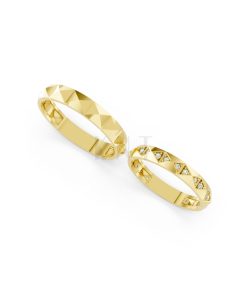 Nhẫn cưới A192 màu Vàng Gold thiết kế tinh xảo, độc đáo