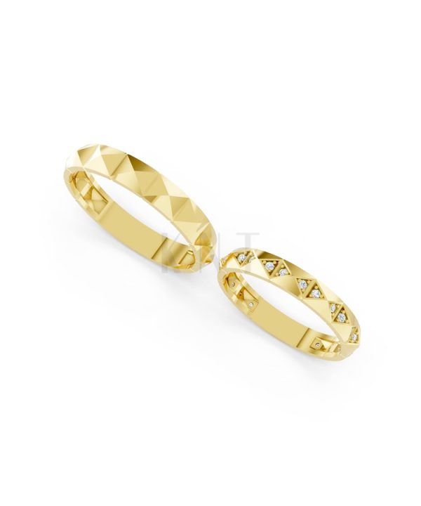 Nhẫn cưới A192 màu Vàng Gold thiết kế tinh xảo, độc đáo