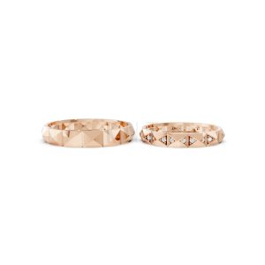 Nhẫn cưới A192 màu vàng hồng Rose Gold phong cách trẻ trung, nổi bật