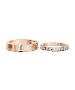 NHẪN CƯỚI A193 vàng hồng Rose Gold vàng đẹp, kiểu dáng trẻ trung, độc đáo