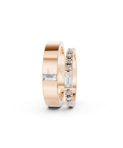 NHẪN CƯỚI A193 vàng hồng Rose Gold thiết kế đối xứng, phong cách, ấn tượng