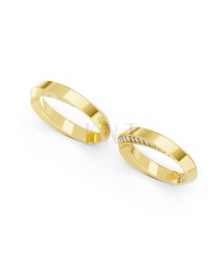 Nhẫn cưới A196 màu Vàng Gold vàng 10K/14K/18K/607 cao cấp, thanh lịch