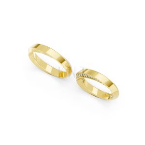 Nhẫn cưới A196 màu Vàng Gold vàng 10K/14K/18K/607 cao cấp, thanh lịch