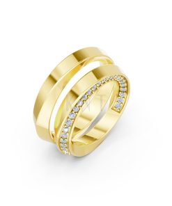 Nhẫn cưới A196 màu Vàng Gold thiết kế tinh tế, sang trọng