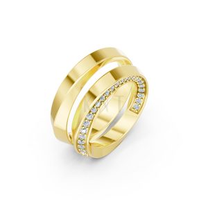 Nhẫn cưới A196 màu Vàng Gold thiết kế tinh tế, sang trọng