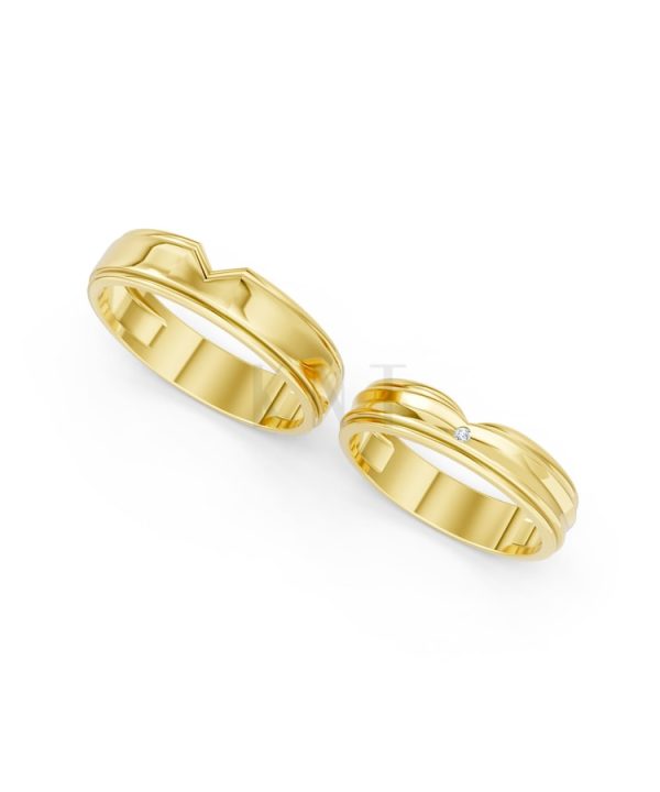 NHẪN CƯỚI A197 Vàng Gold vàng 10K/14K/18K/607 cao cấp, thanh lịch