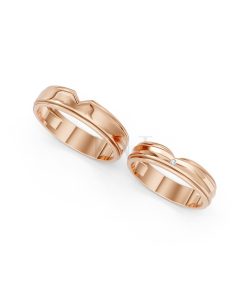 NHẪN CƯỚI A197 vàng hồng Rose Gold vàng đẹp, kiểu dáng trẻ trung, độc đáo