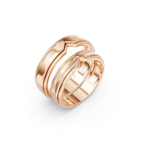 NHẪN CƯỚI A197 vàng hồng Rose Gold họa tiết ấn tượng, cá tính