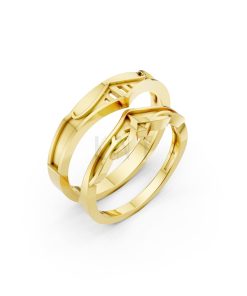 Nhẫn cưới A198 màu Vàng Gold thiết kế tinh tế, sang trọng
