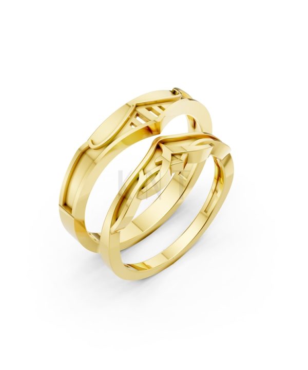 Nhẫn cưới A198 màu Vàng Gold thiết kế tinh tế, sang trọng