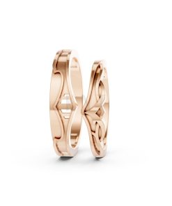 Nhẫn cưới A198 màu vàng hồng Rose Gold phong cách trẻ trung, nổi bật