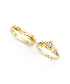 Nhẫn cưới A199 màu Vàng Gold thiết kế tinh xảo, độc đáo