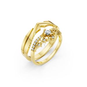 Nhẫn cưới A199 màu Vàng Gold thiết kế tinh tế, sang trọng