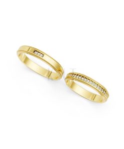 Nhẫn cưới A201 màu Vàng Gold thiết kế tinh xảo, độc đáo