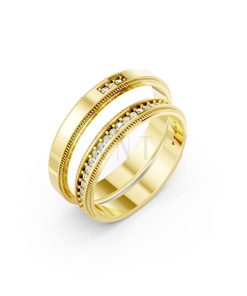 Nhẫn cưới A201 màu Vàng Gold thiết kế tinh tế, sang trọng