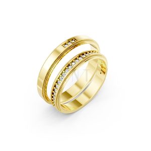 Nhẫn cưới A201 màu Vàng Gold thiết kế tinh tế, sang trọng