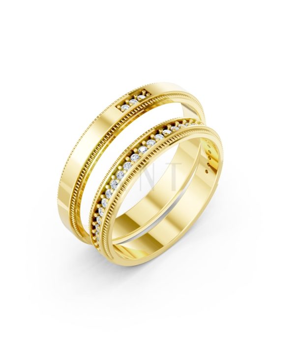 Nhẫn cưới A201 màu Vàng Gold thiết kế tinh tế, sang trọng