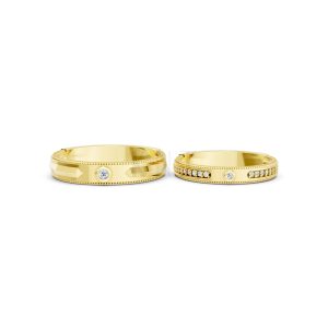 Nhẫn cưới A202 màu Vàng Gold thiết kế phá cách, sang trọng