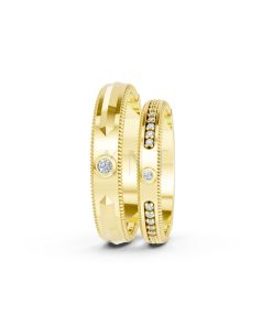 Nhẫn cưới A202 màu Vàng Gold vàng 10K/14K/18K/607 cao cấp, thanh lịch