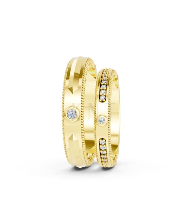 Nhẫn cưới A202 màu Vàng Gold vàng 10K/14K/18K/607 cao cấp, thanh lịch